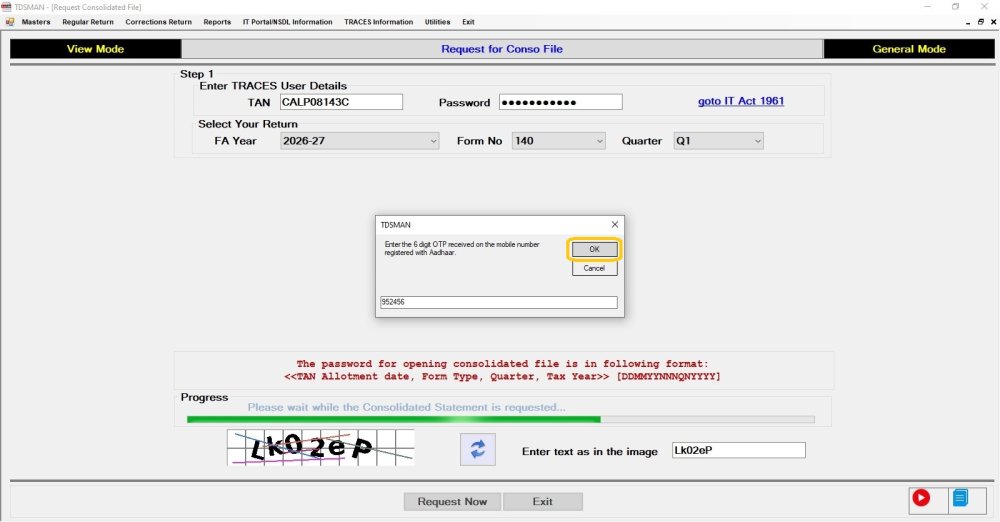 Request for Conso File 4
