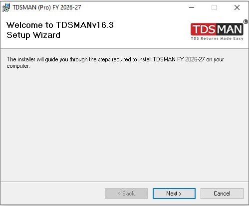 TDSMAN Installation - Step 1