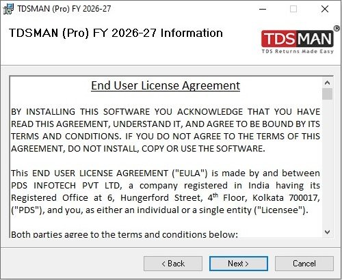 TDSMAN Installation - Step 2