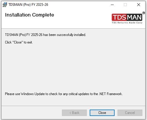 TDSMAN Installation - Step 5