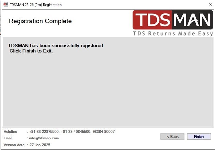 TDSMAN Online Registration - Step 4
