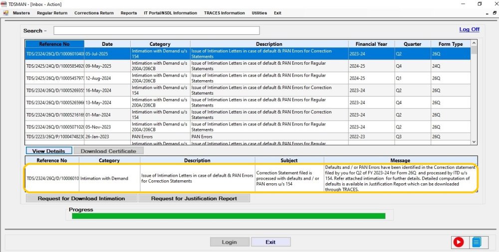 Inbox - Action - View Details