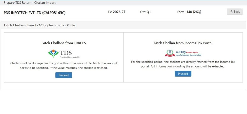 Fetch Challans From Traces/It Portal 2