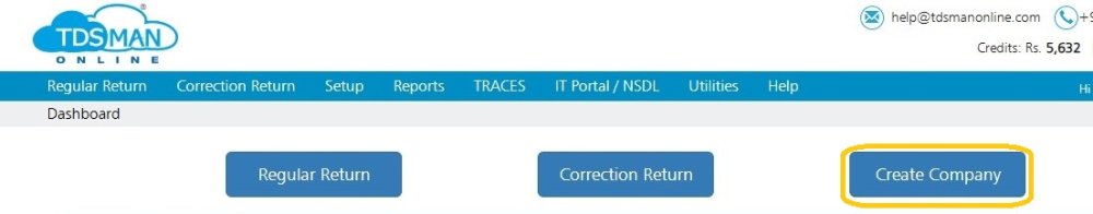 Create Company - Dashboard