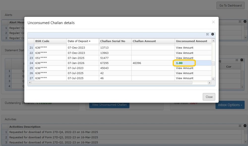 Unconsumed Challan 3