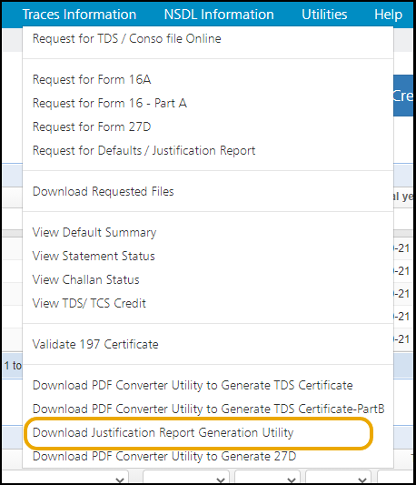 Download justification report generation utility