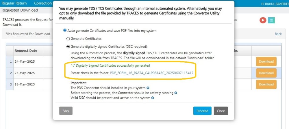 Download requested files with DSC 12
