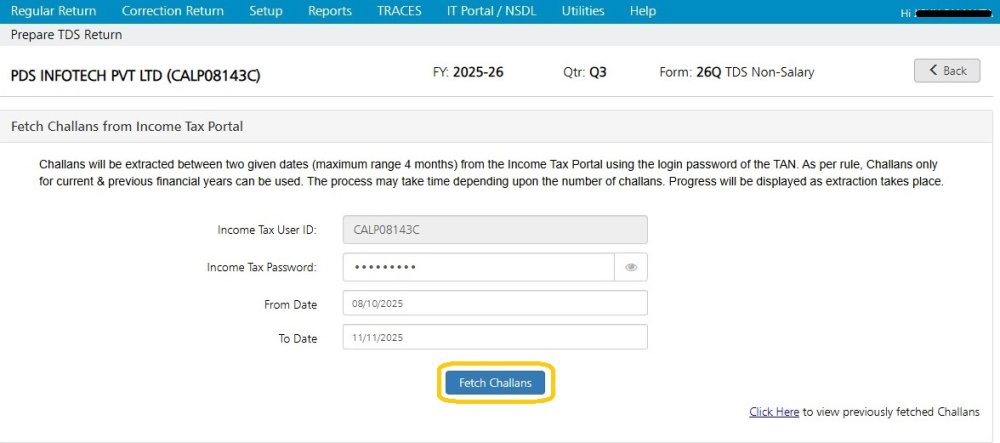 Fetch Challans From It Portal 2