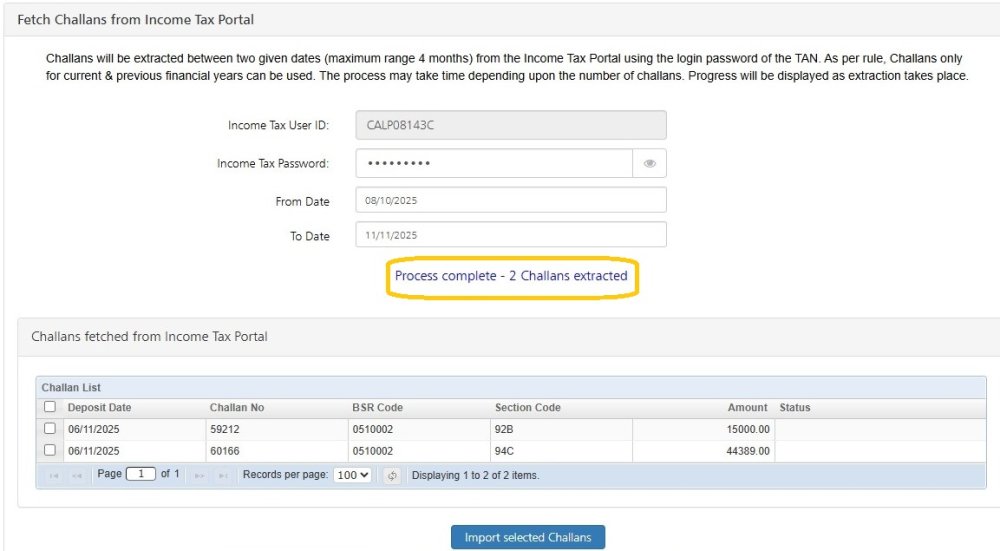 Fetch Challans From It Portal 3