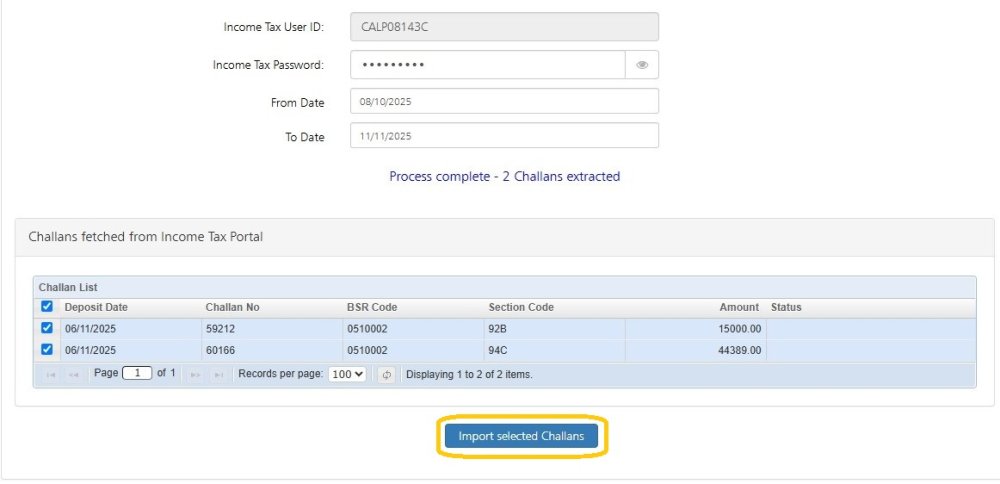 Fetch Challans From It Portal 4