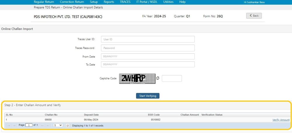 Challan Import - 3 Challan Import - 3
