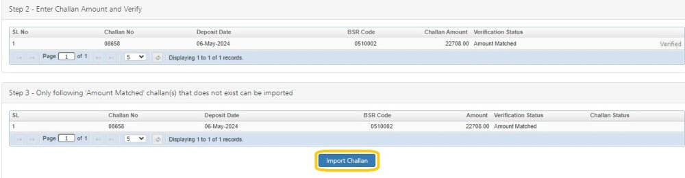 Challan Import - 6 Challan Import - 6