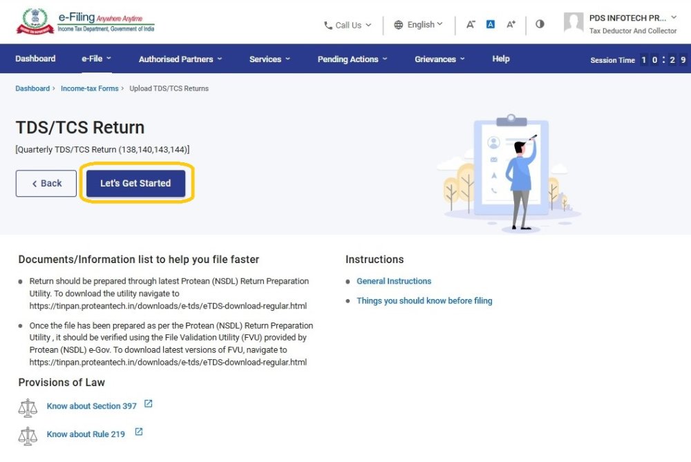 Step 6 - Online Filing of Return TMO- Online Filing of Return