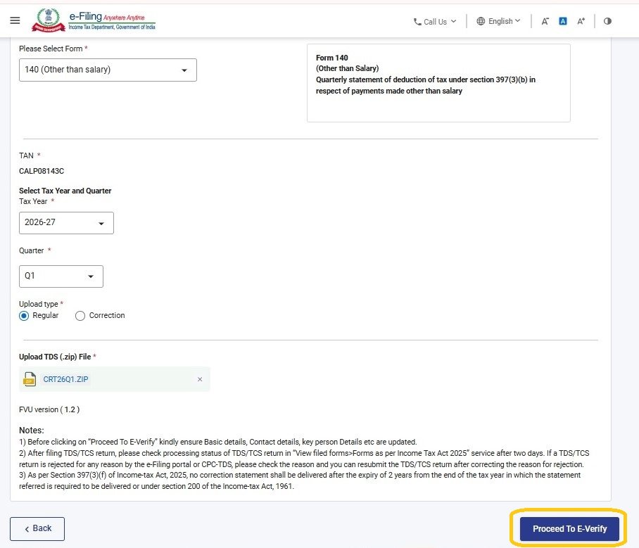 Online Filing of Return - Step 7 TMO- Online Filing of Return