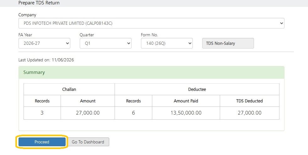 Regular Return - Form 26Q - Step 1 Regular Return - Form 26Q - Step 1