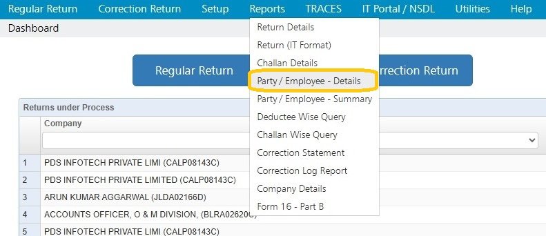 Reports- Party / Employee - Details party-employee-details-report