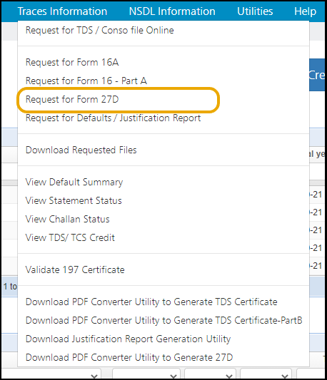 Request for - p form 27D