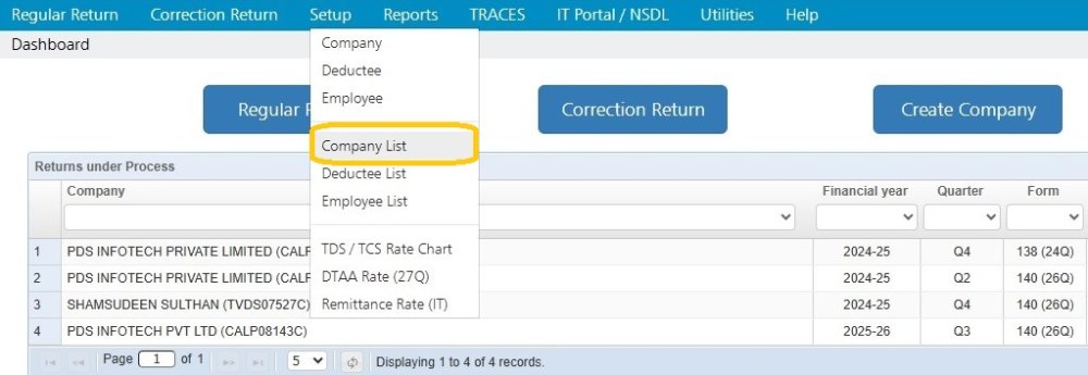 Setup - Company List company-list-setup