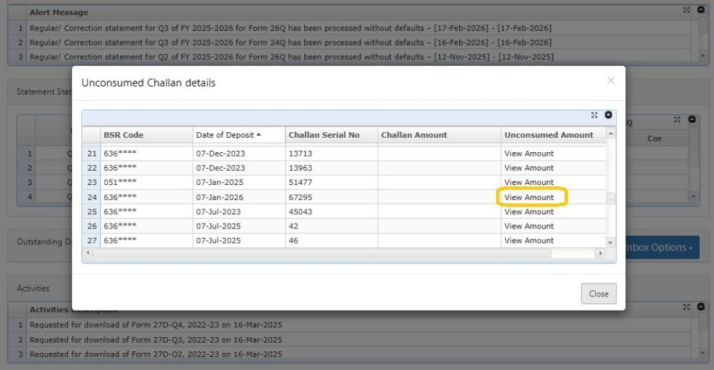 Unconsumed Challan 1