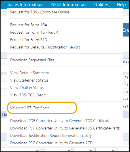Validate 197 Certificate