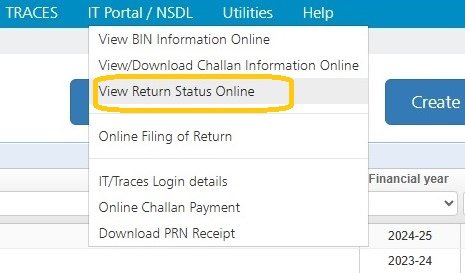 IT Portal/NSDL - View Return Status Online