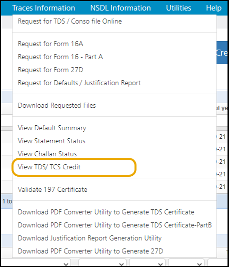 View TDS TCS credit