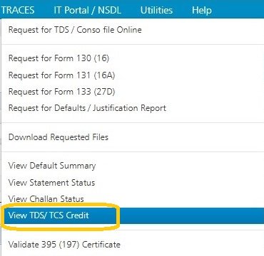 View TDS TCS credit