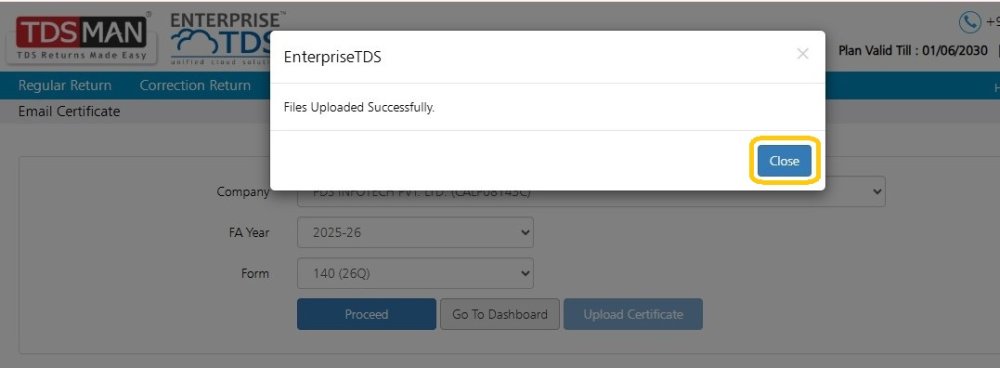 Upload TDS Certificates