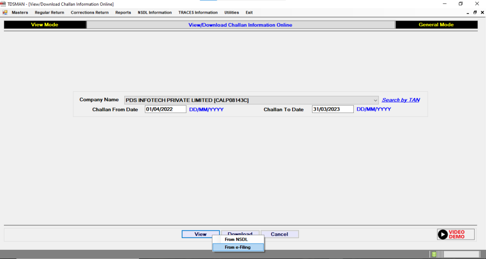 View / Download Challan information Online