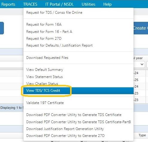 View TDS/TCS Credit view-tds-tcs-credit