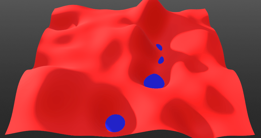 Increasing blue layer's threshold, blending from below.