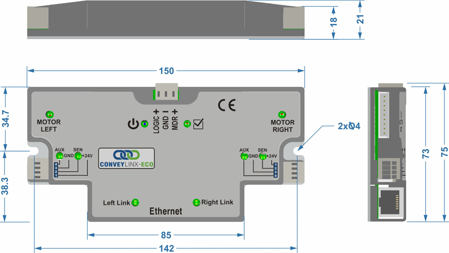 Dimensions - ConveyLinx-ECO Complete Guide - 2.0
