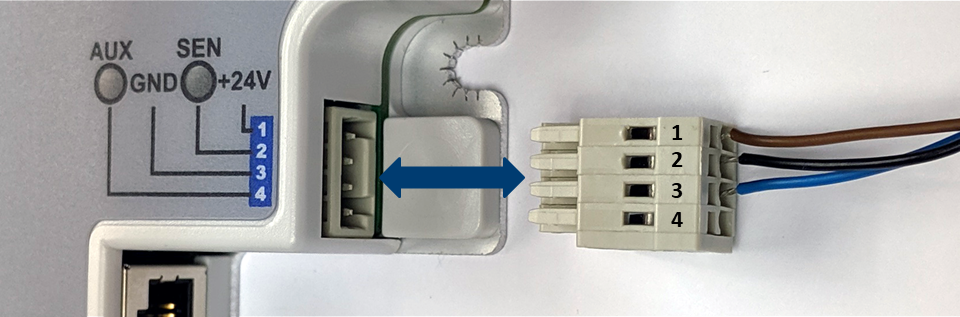 着脱式プラグコネクタのピン配置