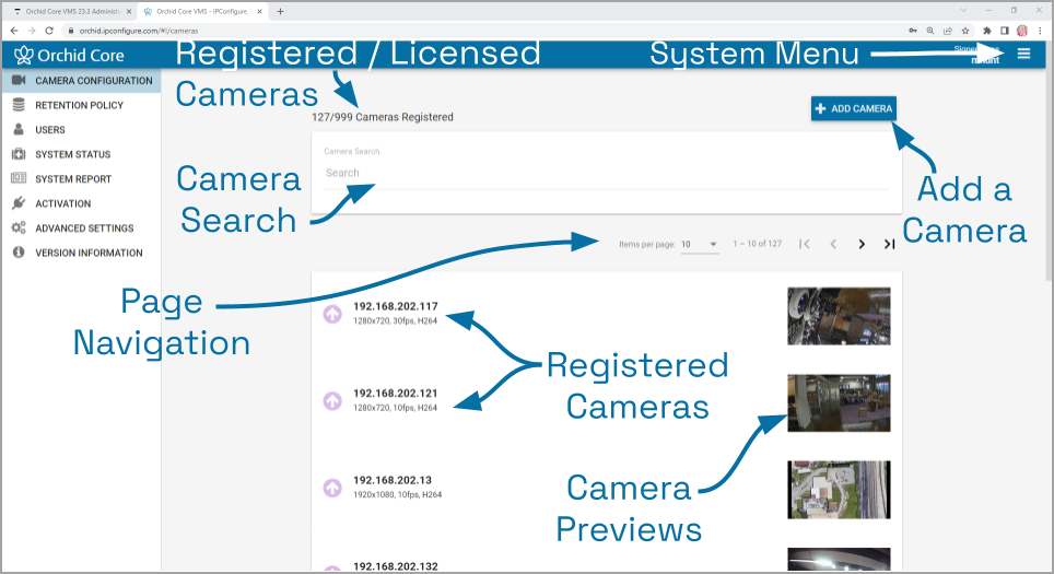 Adding and Managing Cameras Orchid Recorder Administrator Guide 23.3