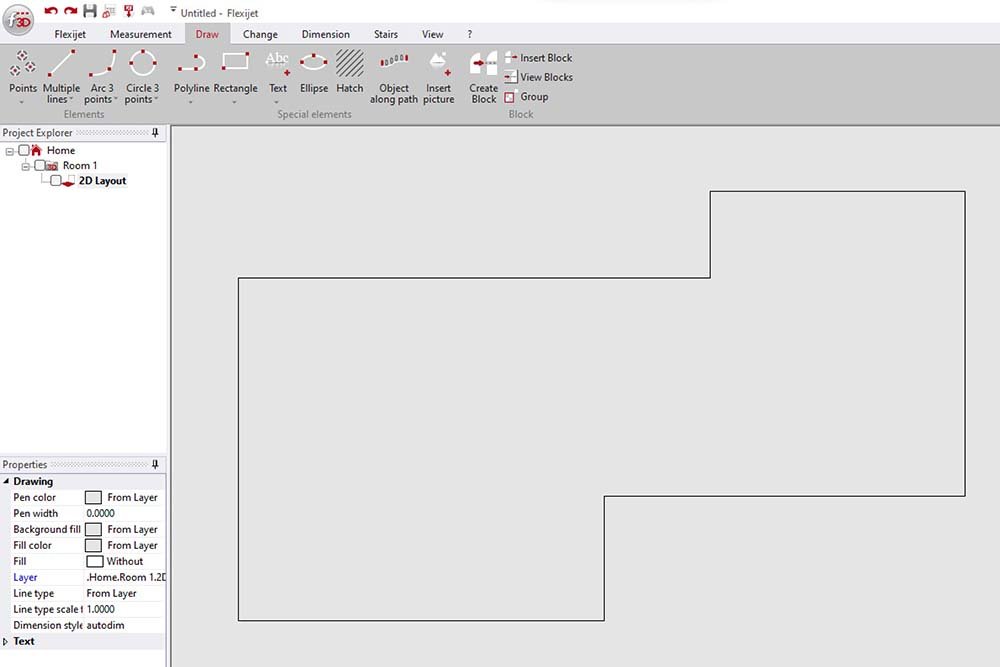 2D layout with lines connected
