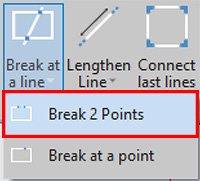 Break 2 points button in Flexijet Stone Dropdown menu