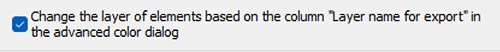 Change the color based on the column layer name for export in Advanced Color Dialog