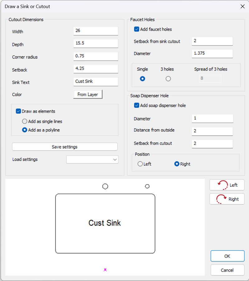 Draw a Sink or Cutout window