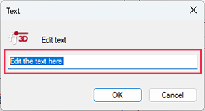 Edit text dialog window