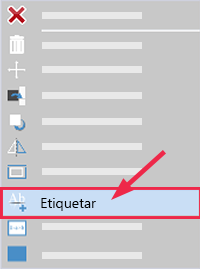 Menudo de Clic Derecha y boton Etiquetar