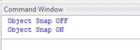 FlexiCAd Command window Object Snap off/on with F3