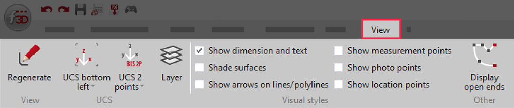 FlexiCAD View Ribbon
