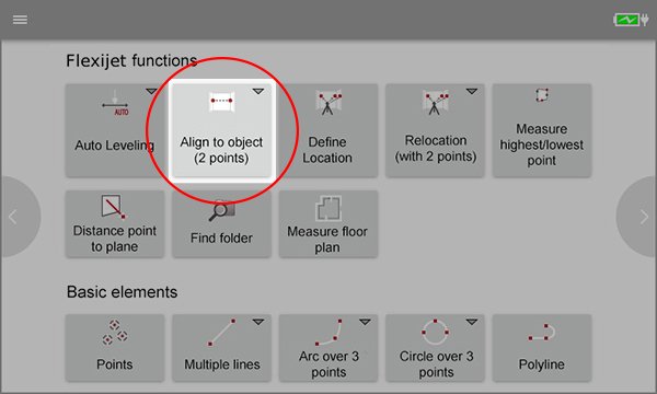 Flexijet Screen with Align to Object button circled