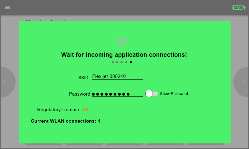Flexijet Screen showing Wait for Incoming Application Connections!