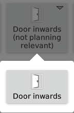 Door inwards button on Flexijet screen