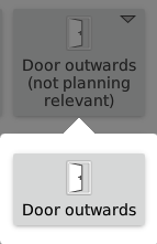 Door outwards button on Flexijet screen