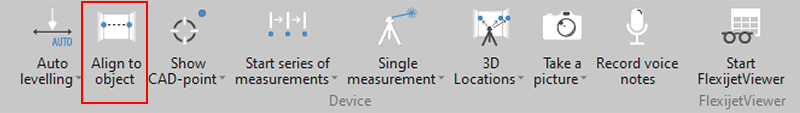 Flexijet Ribbon with Align to Object button highlighted
