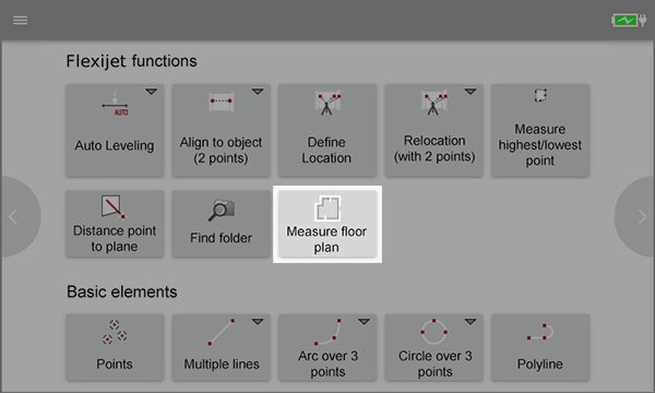 Flexijet Screen with Measure Floorplan button
