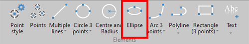 Draw Ribbon with Ellipse highlighted
