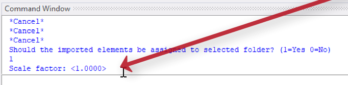 FlexiCAD import drawing command window scale factor